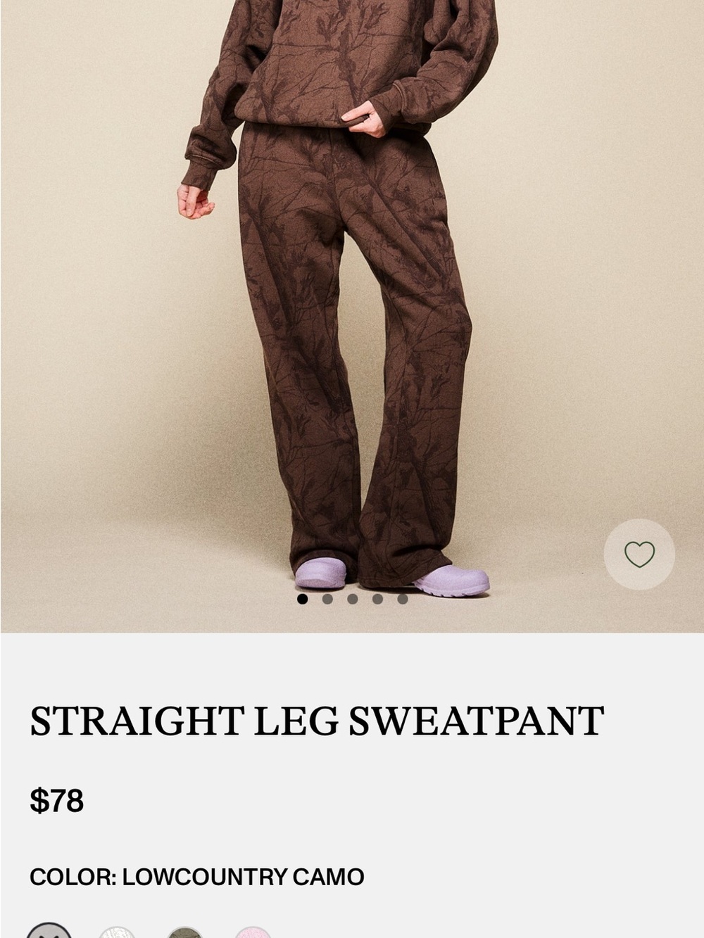 dairy boy Straight Leg Sweatpant in Lowcountry Camo Brown
